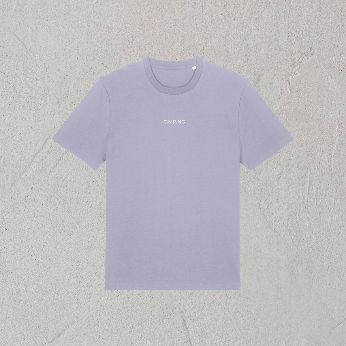 Produktfoto des C.MP.NG Camping Tshirts original in der Farbe lavendel.