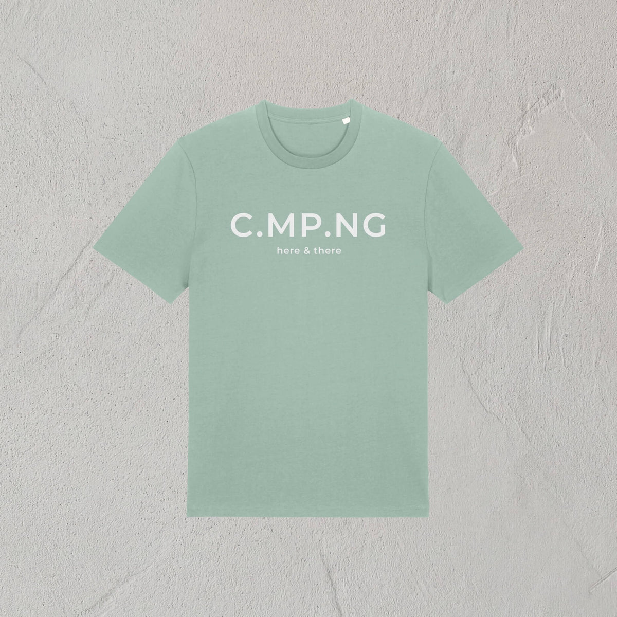 Produktfoto des C.MP.NG Camping Tshirts original in der Farbe aloe.
